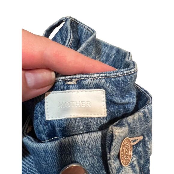 Mother Women's High Waisted Ankle Fray Distressed Jeans Size 30 Blue - Picture 8 of 12